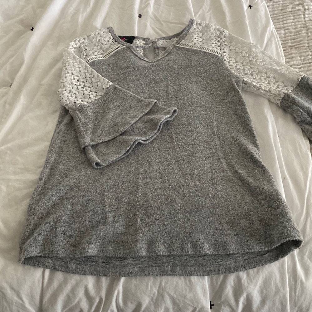 Girls Boho Lace Detail Sweater